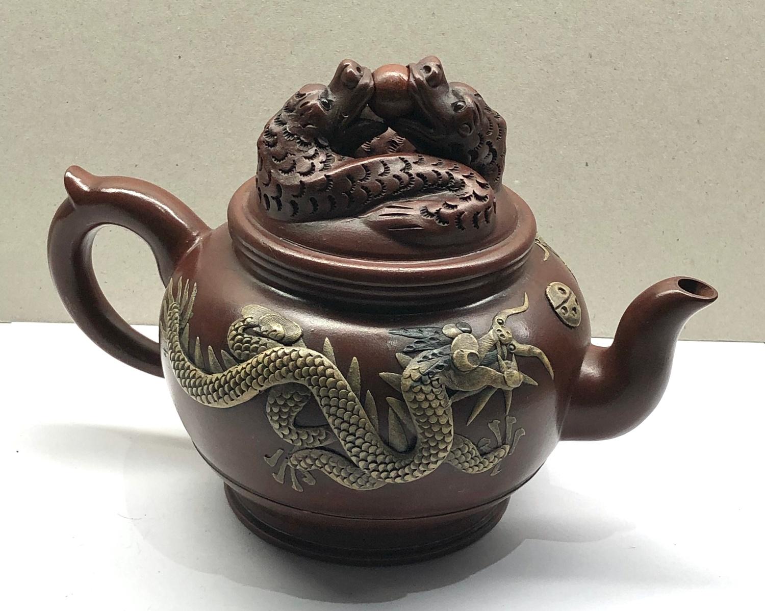 Chinese stone ware dragon teapot