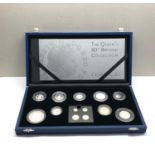 Royal Mint Queens 80th birthday silver proof coin set in original box