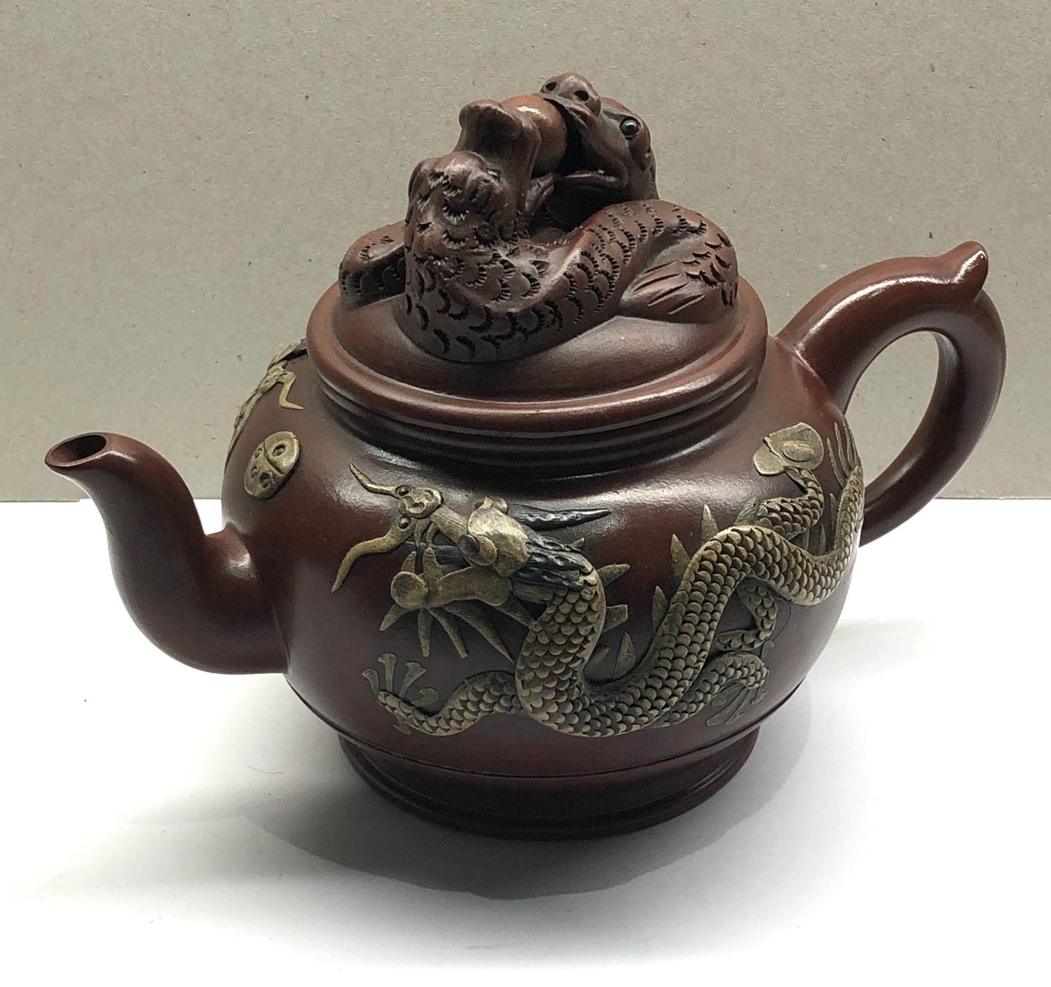 Chinese stone ware dragon teapot - Image 3 of 4