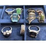 10 Vintage silver rings