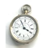 Liga centre second chronograph pocket watch metal cased white dial and metal cased winds and tick