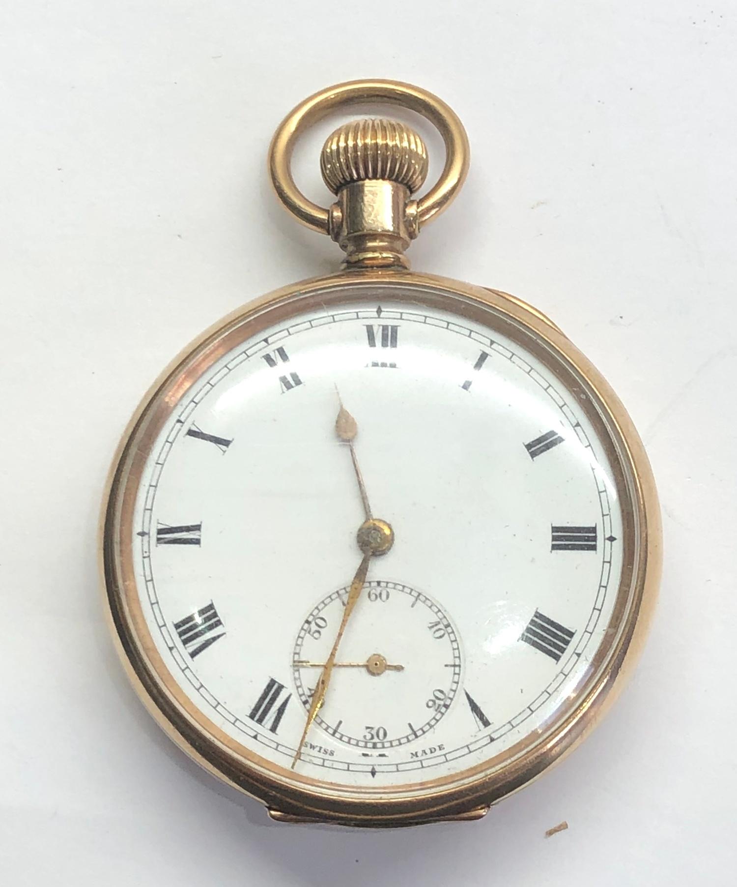 Bulla gold plated open face pocket watch
