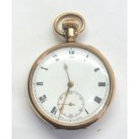Bulla gold plated open face pocket watch