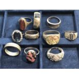 10 Vintage silver rings