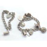 2 Vintage silver charm bracelets
