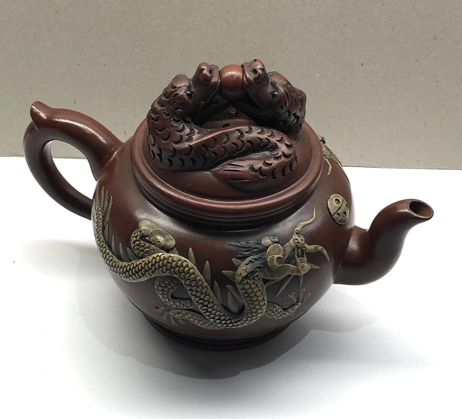 Chinese stone ware dragon teapot - Image 2 of 4