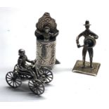 3 Vintage Dutch silver miniatures all with small dutch silver sword hallmarks
