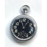 Black dial military Waltham pocket watch screw back and front black dial military arrow 13246