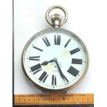 Massive oversized bedside Goliath pocket watch measures approx. without loop or stem 138mm dia