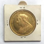 1893 Victoria five pound gold coin