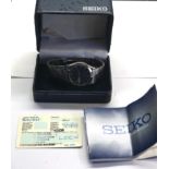 Boxed vintage seiko gents s/steel wristwatch 7n43-9070 box and papers