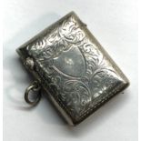 Antique silver vesta case Birmingham silver hallmarks in good condition