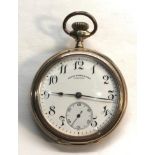 Gold plated Henry Birks & Sons open face pocket watch watch winds and ticks gold plated case in very