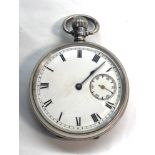 American waltham movement silver pocket watch Birmingham silver hallmarked case measures approx 49mm