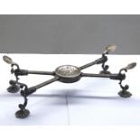 Fine Antique Georgian silver dish-cross stand rotating square cross-section arms, sitting on four