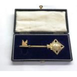 Boxed silver gilt presentation key Birchcliffe baptist Sunday school dec 1934 1938 full Birmingham