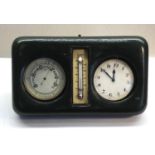 Cased goliath 8 day pocket watch and combined barometer case has fitted thermometer watch winds