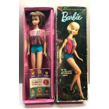 Original vintage boxed vintage barbie doll complete with booklet and stand in box