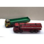 2 Vintage dinky lorries played with condition