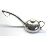 Fine silver oil can measures approx 22cm wide by 7cm high at widest points Birmingham silver