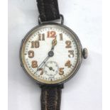 Gents silver cased trench watch