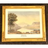 Framed watercolour Snowdon by H.S.Syms 1834