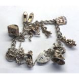 Vintage silver charm bracelet