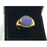 18ct gold hardstone ring