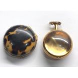 Fine 18th century tortoiseshell and gilt metal verge Pair case pocket watch cases the outer