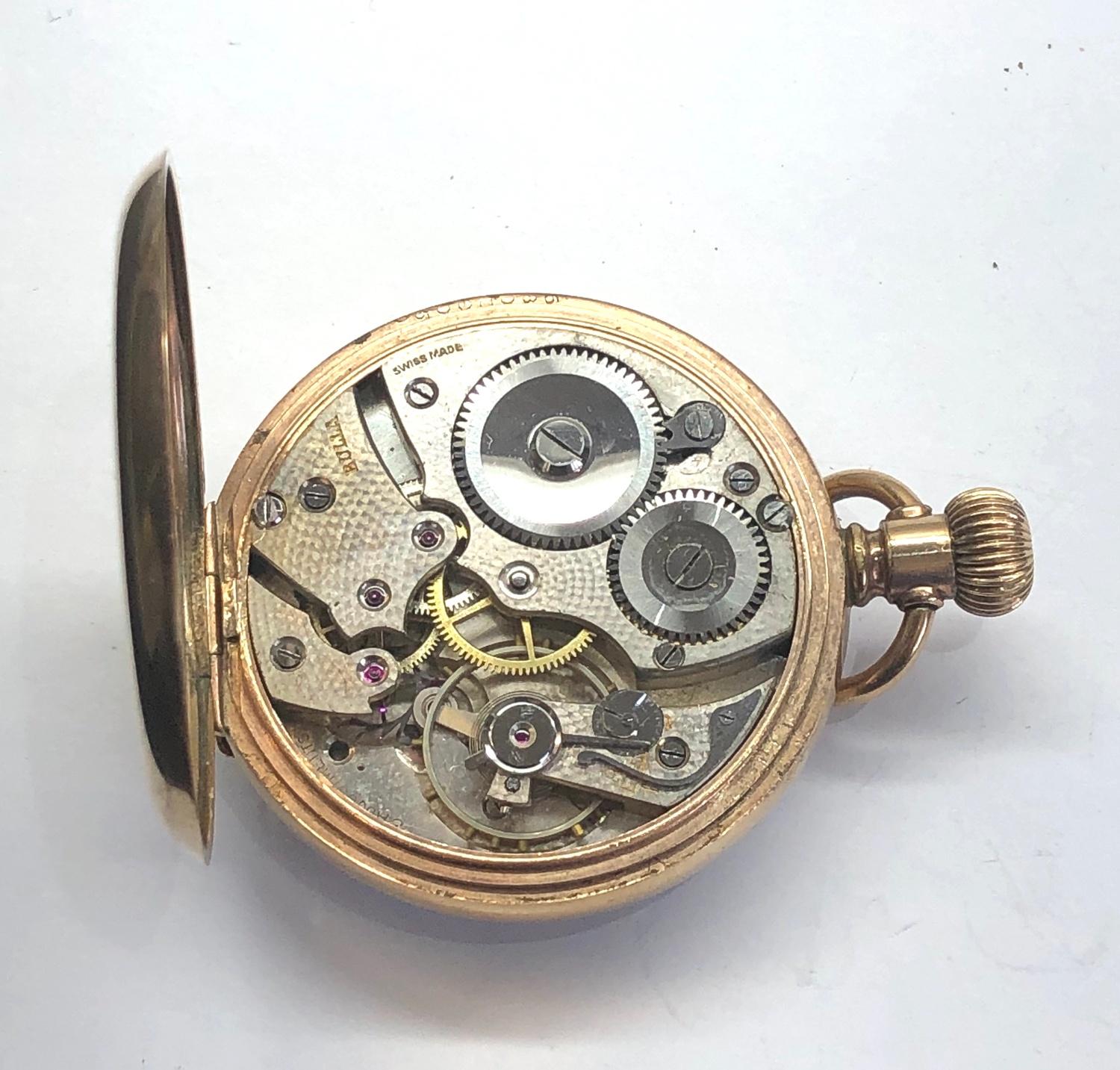 Bulla gold plated open face pocket watch - Image 3 of 3