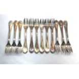 Christofle pastry forks set of 12 French silver plated flatware christofle hallmarks