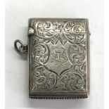 antique silver vesta / match striker