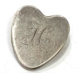 antique Silver heart shaped brooch, hallmarked, approximate measurements: 2.5 cm