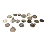 Selection silver coin pendants, approximate weight: 34g