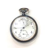 Antique gun metal Omega center second chronograph pocket watch non-working as shown condition no