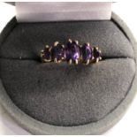 antique / vintage 18ct gold amethyst ring weight 3.2g