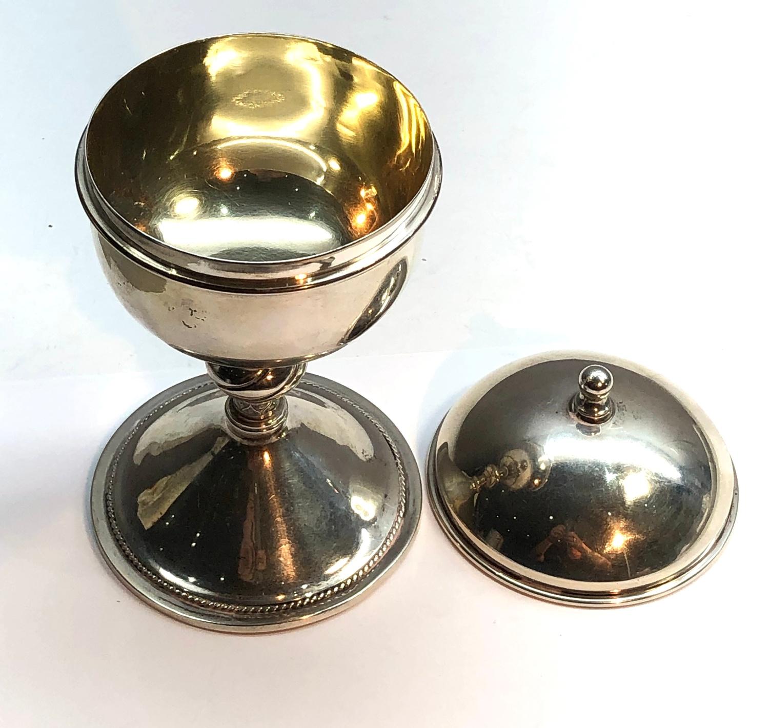 vintage silver communion lidded chalice silver import marks measures approx 16cm high 8cm dia silver - Bild 3 aus 7