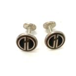 Pair mens silver cufflinks, full hallmarks