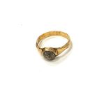 Gold ring, no hallmark but does acid test as 18ct, ring size n/o weight is approx 3.3g