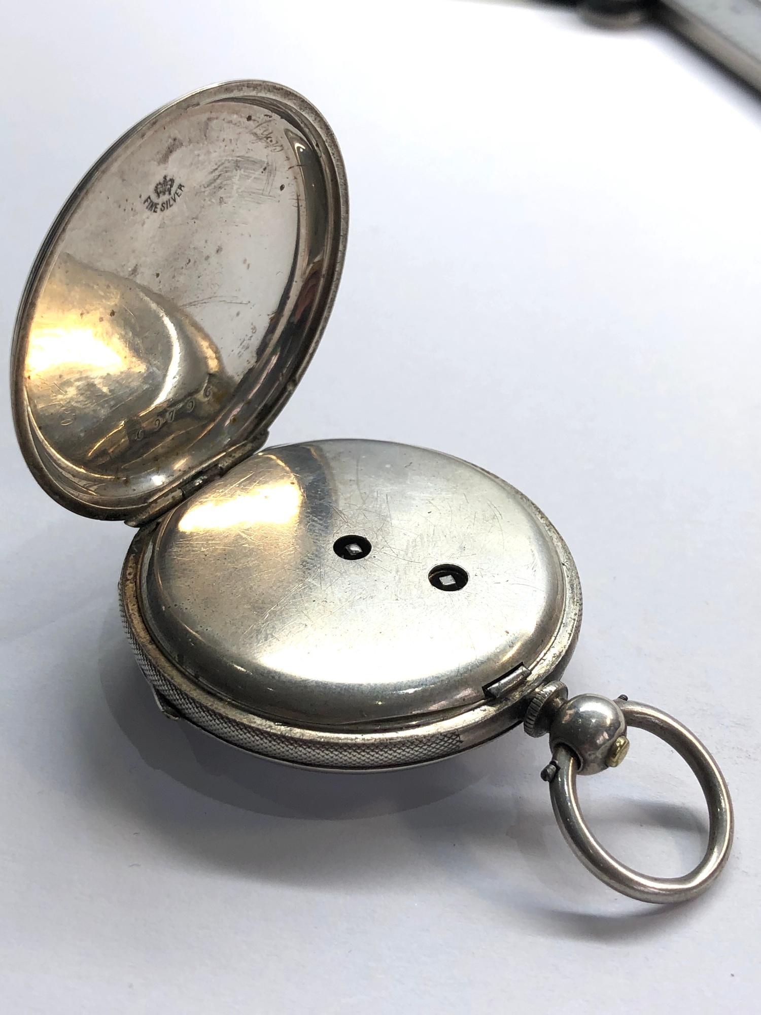 Antique silver pocket watch it is in as found condition this watch is not working will tick if b put - Image 3 of 4