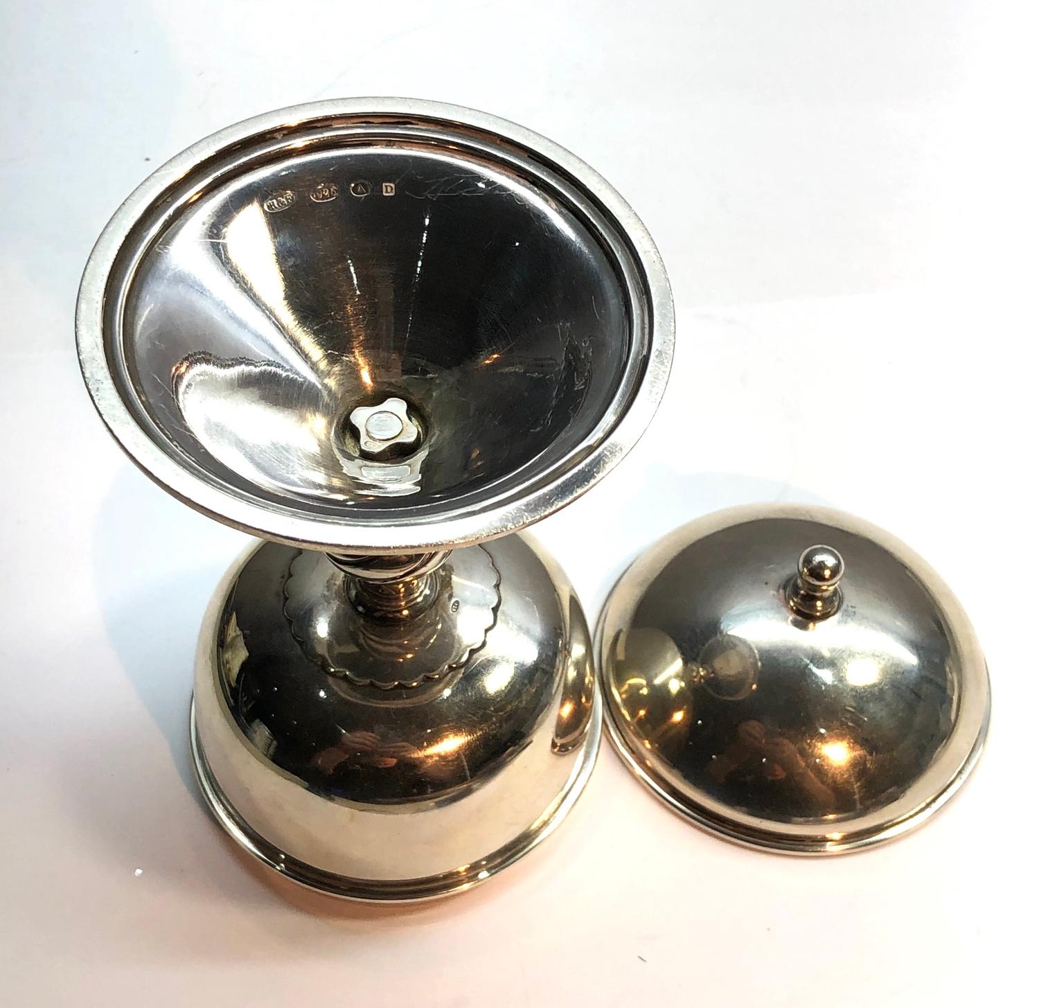 vintage silver communion lidded chalice silver import marks measures approx 16cm high 8cm dia silver - Bild 5 aus 7