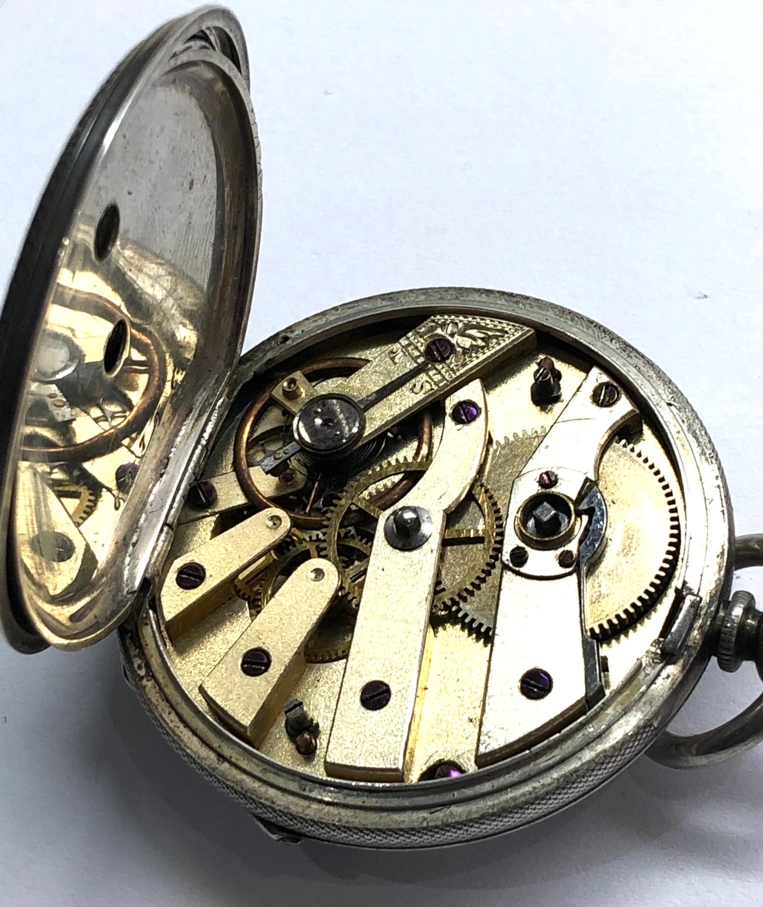 Antique silver pocket watch it is in as found condition this watch is not working will tick if b put - Image 4 of 4