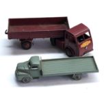 2 Vintage Dinky lorries Dublo bedford and Hindle smart helecs No 30w