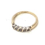 9ct Gold and diamond ring, hallmarked 375, ring size o/p weight is approximately 2.7g