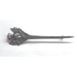 Vintage Scottish sterling silver Thistle Brooch Kilt Pin by Robert Allison full Scottish silver