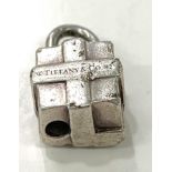 Silver Tiffany and Co present padlock, approximate measurements: 2cm