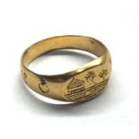 1917-1918 22ct gold Baghdad ring ring engraved all around weight 6.9g