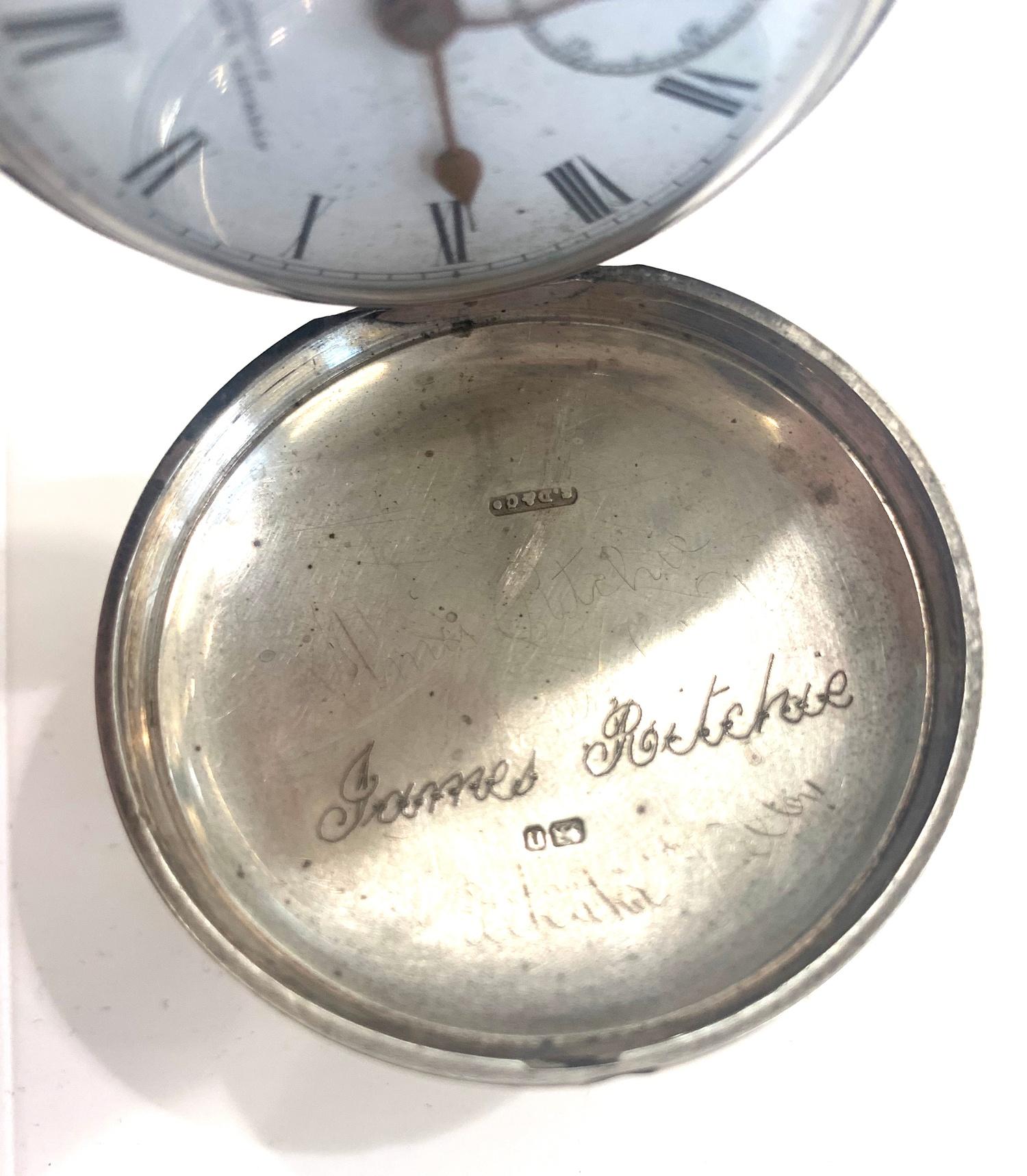 Vintage silver full hunter pocket watch by Stewart Dawson Liverpool untested condition as shown in - Image 5 of 7