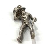 Silver large cowboy pendant, approximate measurements: 2 inches in length, approximate weight 29g