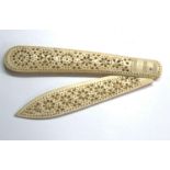 vintage ivory / bone carved paper knife